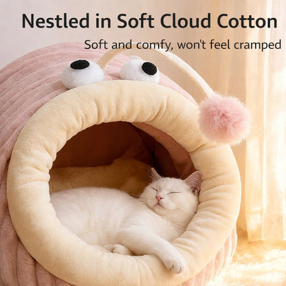 Cat Bed - Cave Cat Basket - Calming and Anxiety Relieving - Lantern Fish Shape - Pink(S: 45*33*26cm) V1188-ZXY-10040