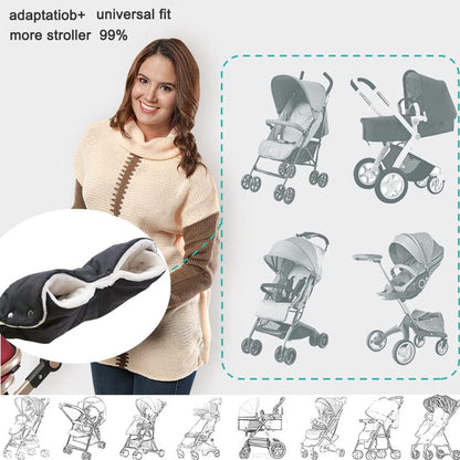 Fleece Stroller Gloves - Waterproof, Windproof, Frost-Resistant, Thickened and Warm - Winter Stroller Gloves V1188-ZXY-10048
