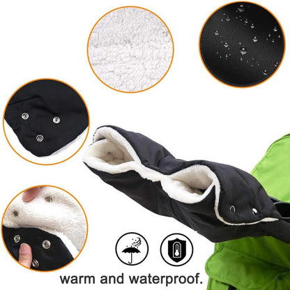 Fleece Stroller Gloves - Waterproof, Windproof, Frost-Resistant, Thickened and Warm - Winter Stroller Gloves V1188-ZXY-10048