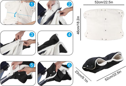 Fleece Stroller Gloves - Waterproof, Windproof, Frost-Resistant, Thickened and Warm - Winter Stroller Gloves V1188-ZXY-10048