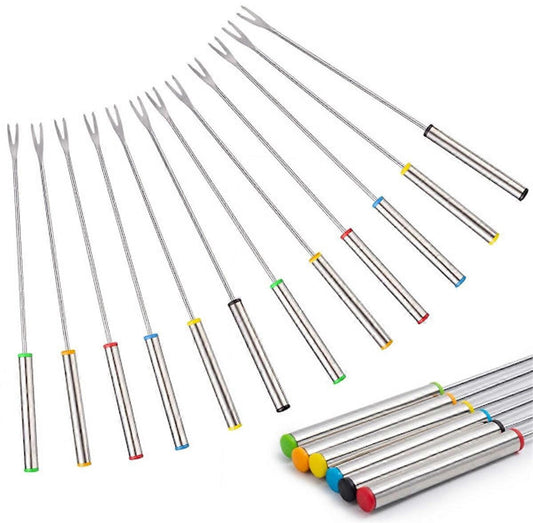 Stainless Steel Fondue Forks - Cheese Fondue Forks, Fruit Forks Stainless Steel - 12 Pieces, 24 cm V1188-ZXY-10054