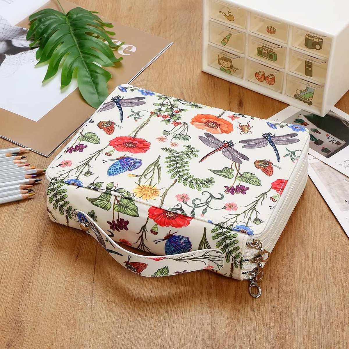 Pencil Case - Large Capacity | Colored Pencils | Pencils | Zippered - Three-Layer Pencil Case - Pencil V1188-ZXY-10056