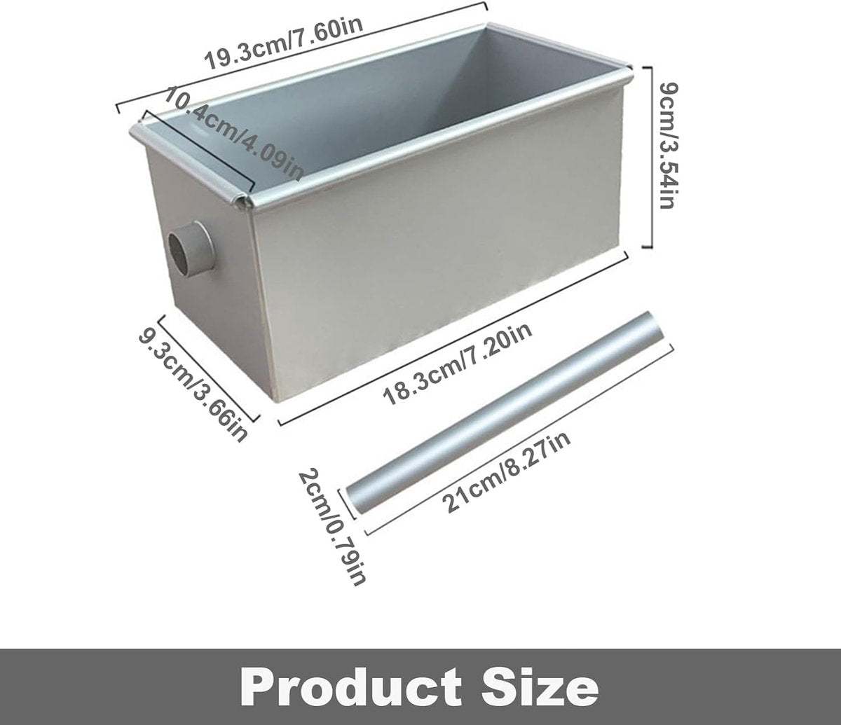 Bread Pan - Mini Rectangular Aluminum Alloy Bread Pan - With Round Hollow Tube - Non-Stick Bread Pan - 18 x 9 V1188-ZXY-10057