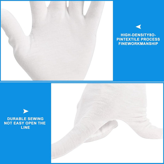 Gloves - 3 pairs - White cotton gloves - Suitable for dry hands - Can be worn while sleeping - High-quality V1188-ZXY-10065