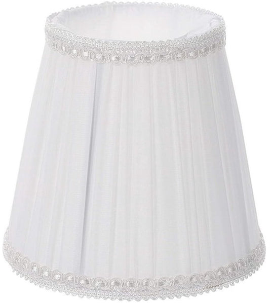 Lampshade - Table Lampshade - White Pleated Tubular Lampshade - Small - Suitable for Table Lamps and Floor V1188-ZXY-10068