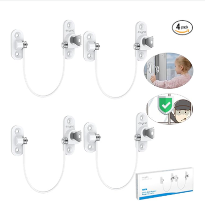 Window Locks - 4-pack window locks, window stops, child-proof window locks, door locks - White V1188-ZXY-10072