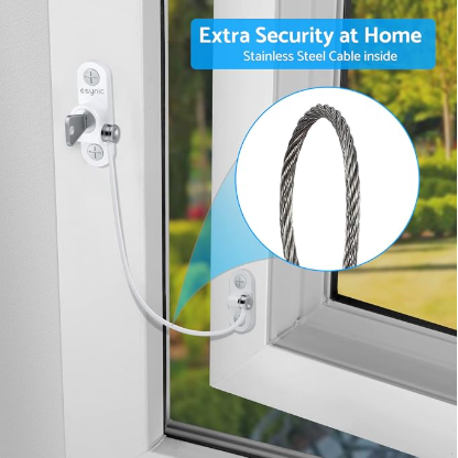 Window Locks - 4-pack window locks, window stops, child-proof window locks, door locks - White V1188-ZXY-10072