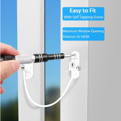 Window Locks - 4-pack window locks, window stops, child-proof window locks, door locks - White V1188-ZXY-10072