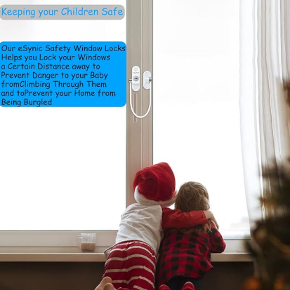 Window Locks - 4-pack window locks, window stops, child-proof window locks, door locks - White V1188-ZXY-10072