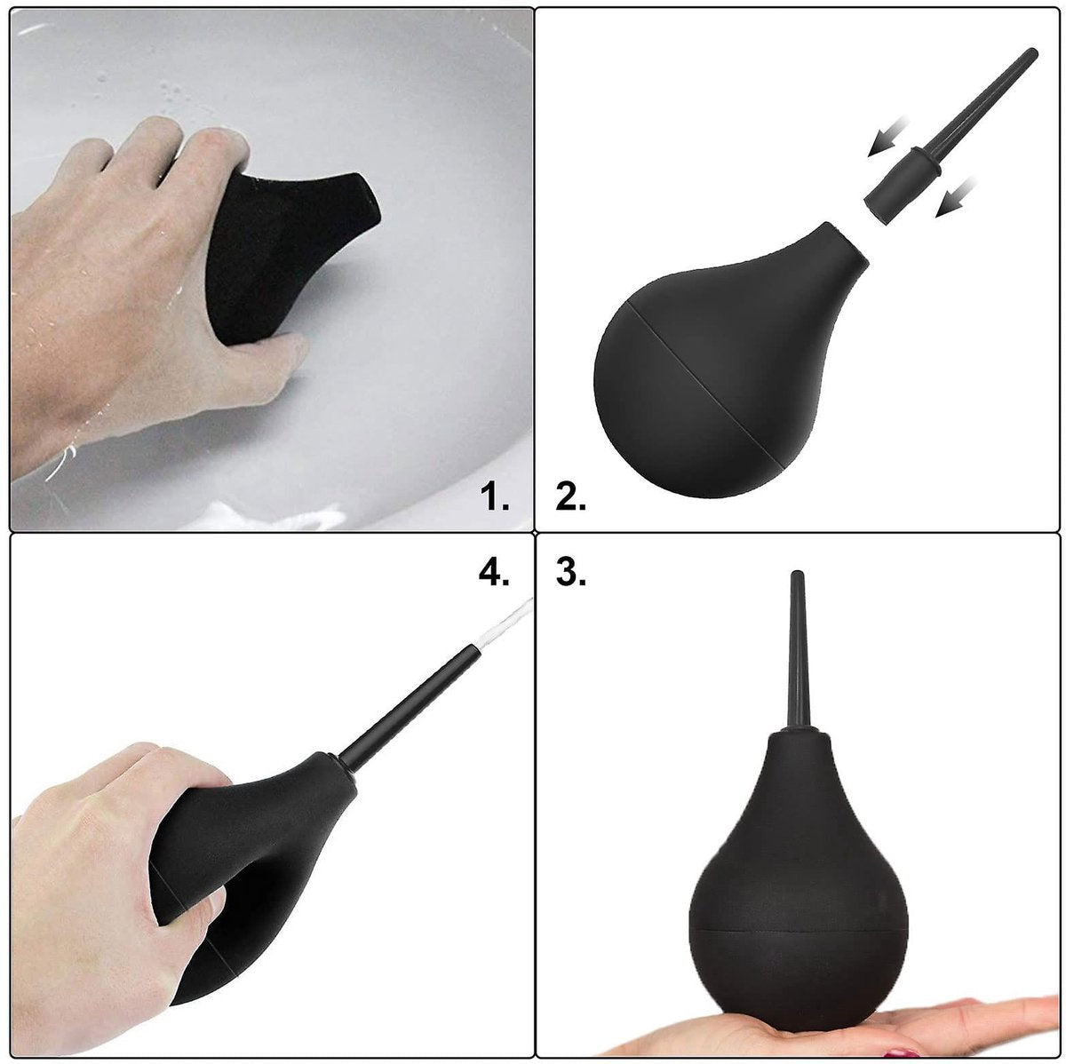 Bubble Enema Shower for Men and Women - Reusable - Clean Silicone Nozzle - Shower - Safe and Comfortable V1188-ZXY-10073