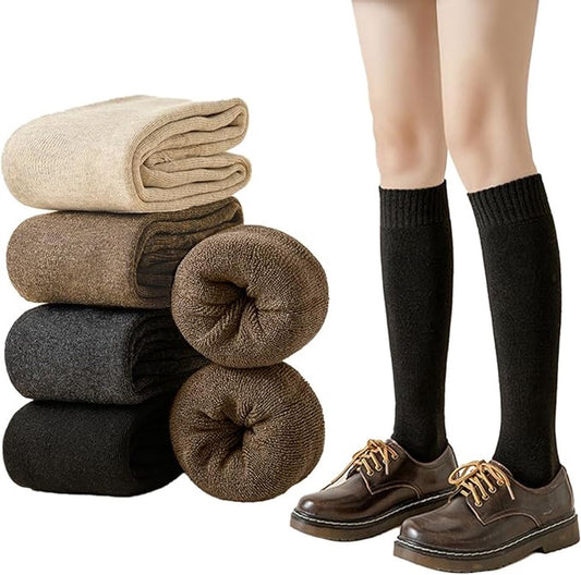 4 pairs of knee socks for women - winter socks - thermal socks for women - knitted socks - winter socks and V1188-ZXY-10080