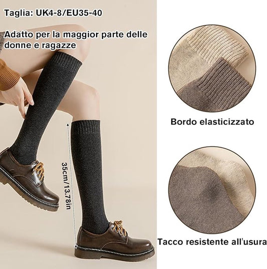 4 pairs of knee socks for women - winter socks - thermal socks for women - knitted socks - winter socks and V1188-ZXY-10080