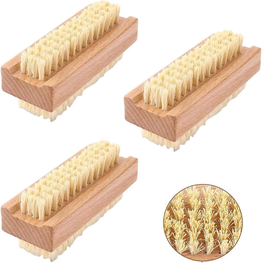 Nail Brushes - 3-Pack - Double-Sided - Nail Brushes for Cleaning Nails - Portable Nail Brushes with Wooden V1188-ZXY-10081