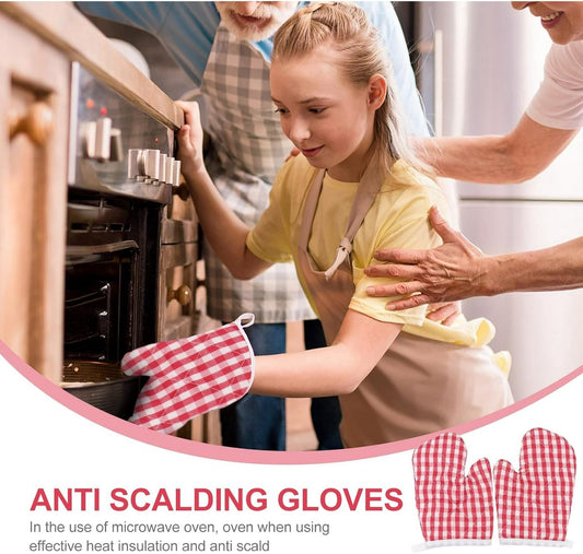 Children's Oven Mitts - Oven Mitts - Red Kitchen Mitts Oven Mitts Heat Resistant Cooking Baking Microwave - V1188-ZXY-10090