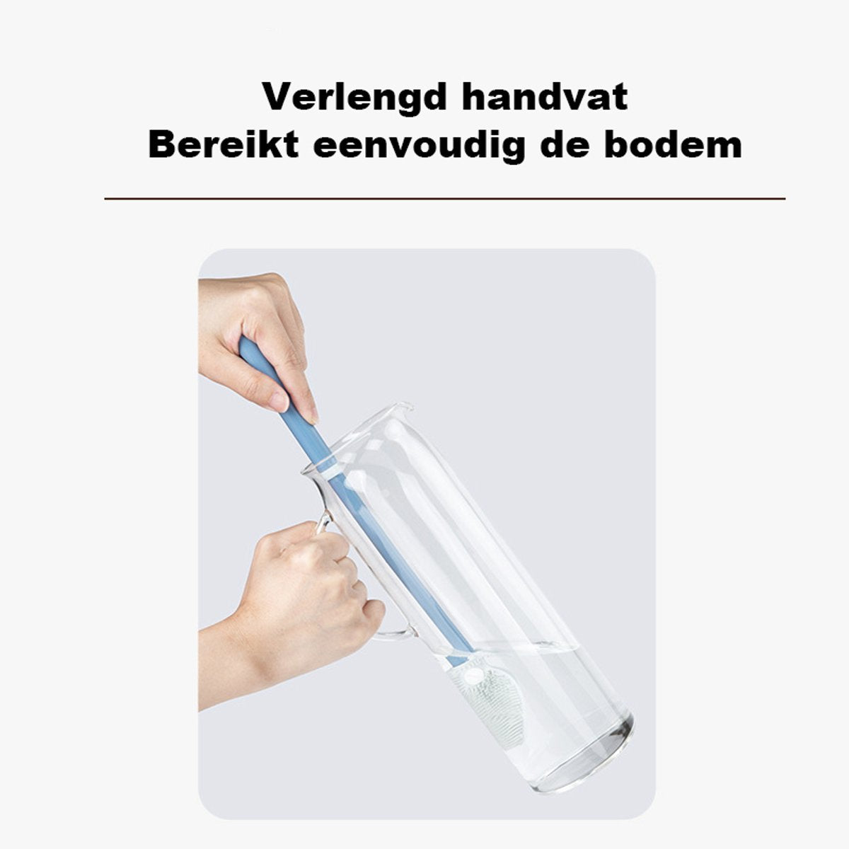 Silicone Bottle Brush - Long Handle 31cm for Deep Cleaning - Soft yet Effective Brush Head - Suitable for V1188-ZXY-10097