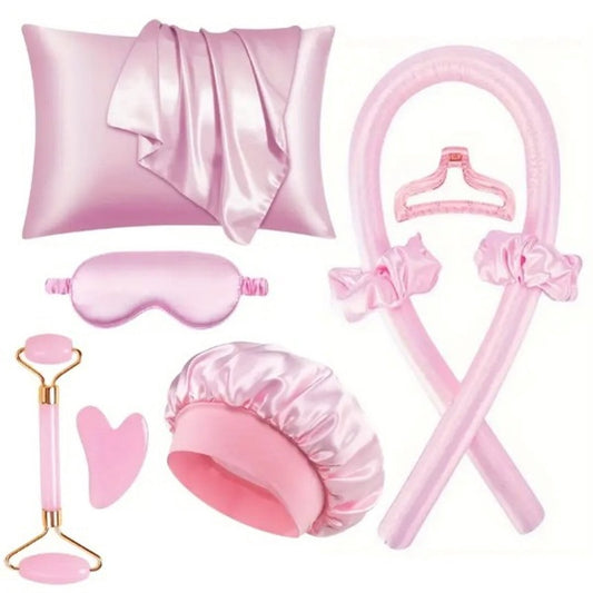 Hair Rollers - 9-Piece - Heatless Curling Iron - Heatless Curls - Curls without Heat - Includes Hair Clip and V1188-ZXY-10105