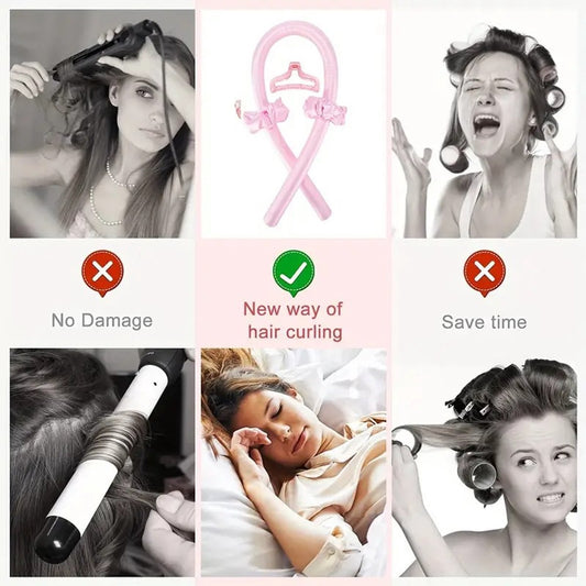Hair Rollers - 9-Piece - Heatless Curling Iron - Heatless Curls - Curls without Heat - Includes Hair Clip and V1188-ZXY-10105