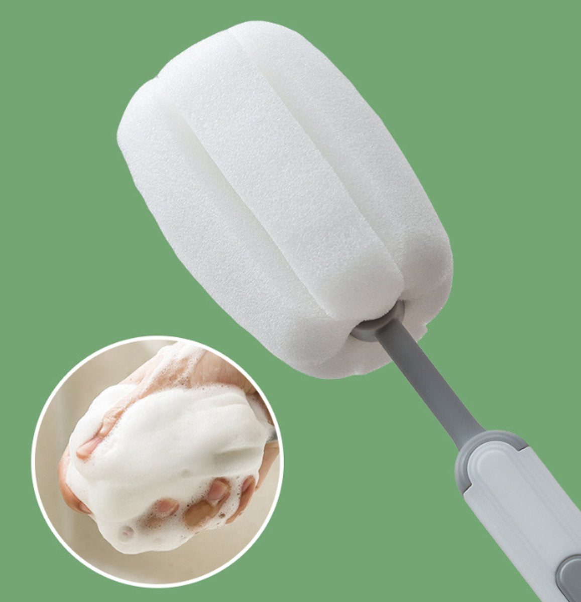 Brush - Detachable sponge brush - Long-handled bottle brush - Suitable for coffee cups, glasses and other V1188-ZXY-10107