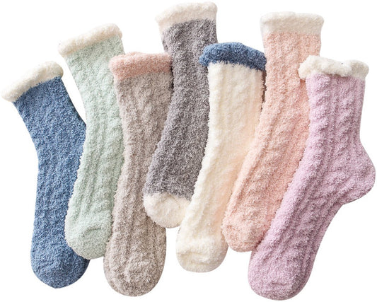 Slippers and socks - lounge socks - 7 pairs - Women's lounge socks - Soft and comfortable women's lounge V1188-ZXY-10110