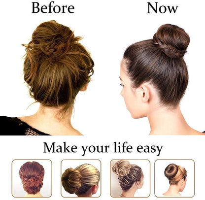 Scrunchies - 2 Medium (3 inch/Brown) - Easy-to-use loop scrunchies - Great for short and fine hair V1188-ZXY-10119