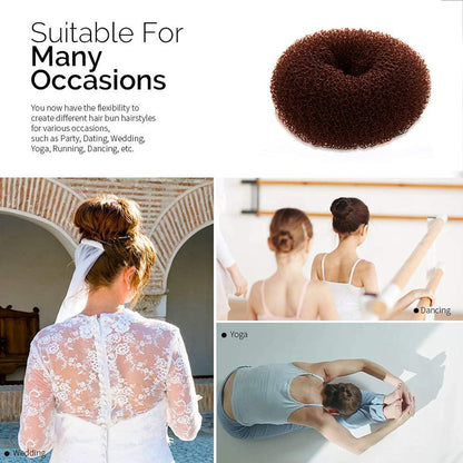 Scrunchies - 2 Medium (3 inch/Brown) - Easy-to-use loop scrunchies - Great for short and fine hair V1188-ZXY-10119