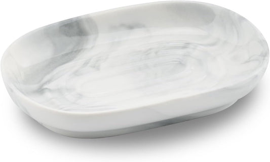 Soap Dish - Ceramic Soap Dish - Non-Slip Marble Soap Dish - Bathroom Soap Holder - Suitable for Bathroom, V1188-ZXY-10123
