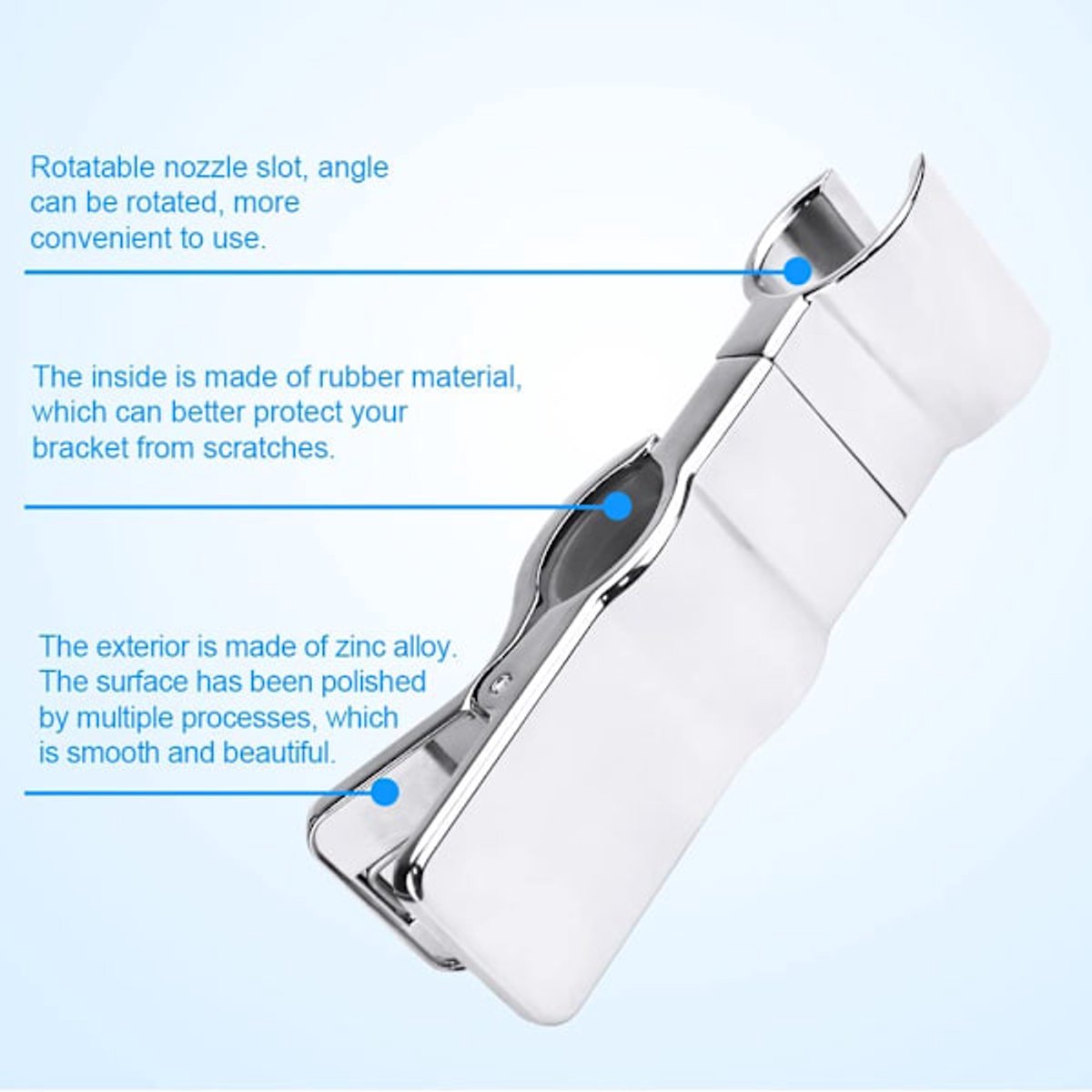 Shower head holder - Adjustable shower head holder - 45 degrees rotatable universal shower head 20-25 mm - V1188-ZXY-10132