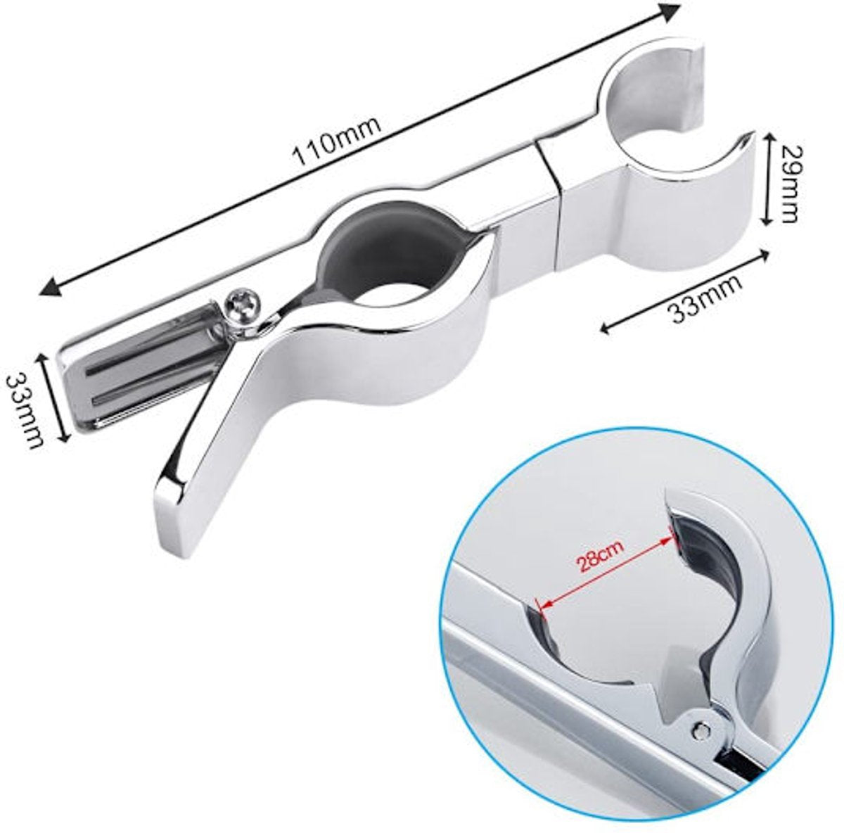 Shower head holder - Adjustable shower head holder - 45 degrees rotatable universal shower head 20-25 mm - V1188-ZXY-10132
