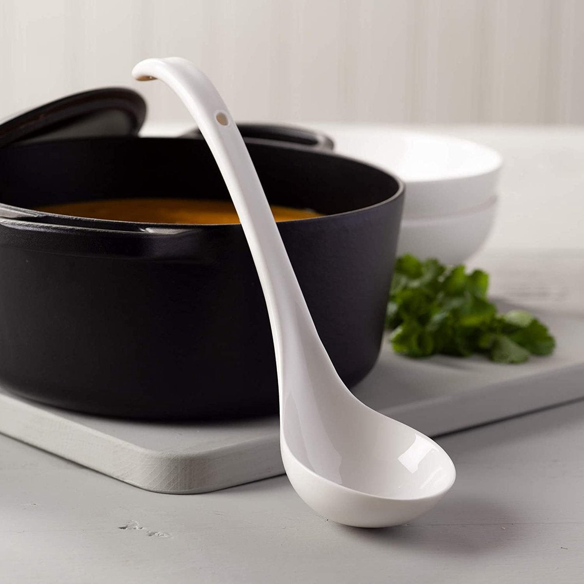 Spoon - Traditional porcelain sauce spoon - 27 cm - White V1188-ZXY-10133