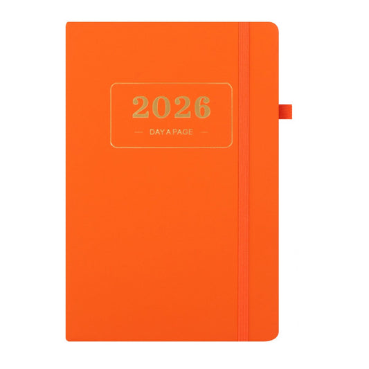 2026 Daily Planner - 2026 Adult Agenda - 1 Day on 1 Page - 365 Day Planner & Notebook - 14.0*20.8cm - Orange V1188-ZXY-10134