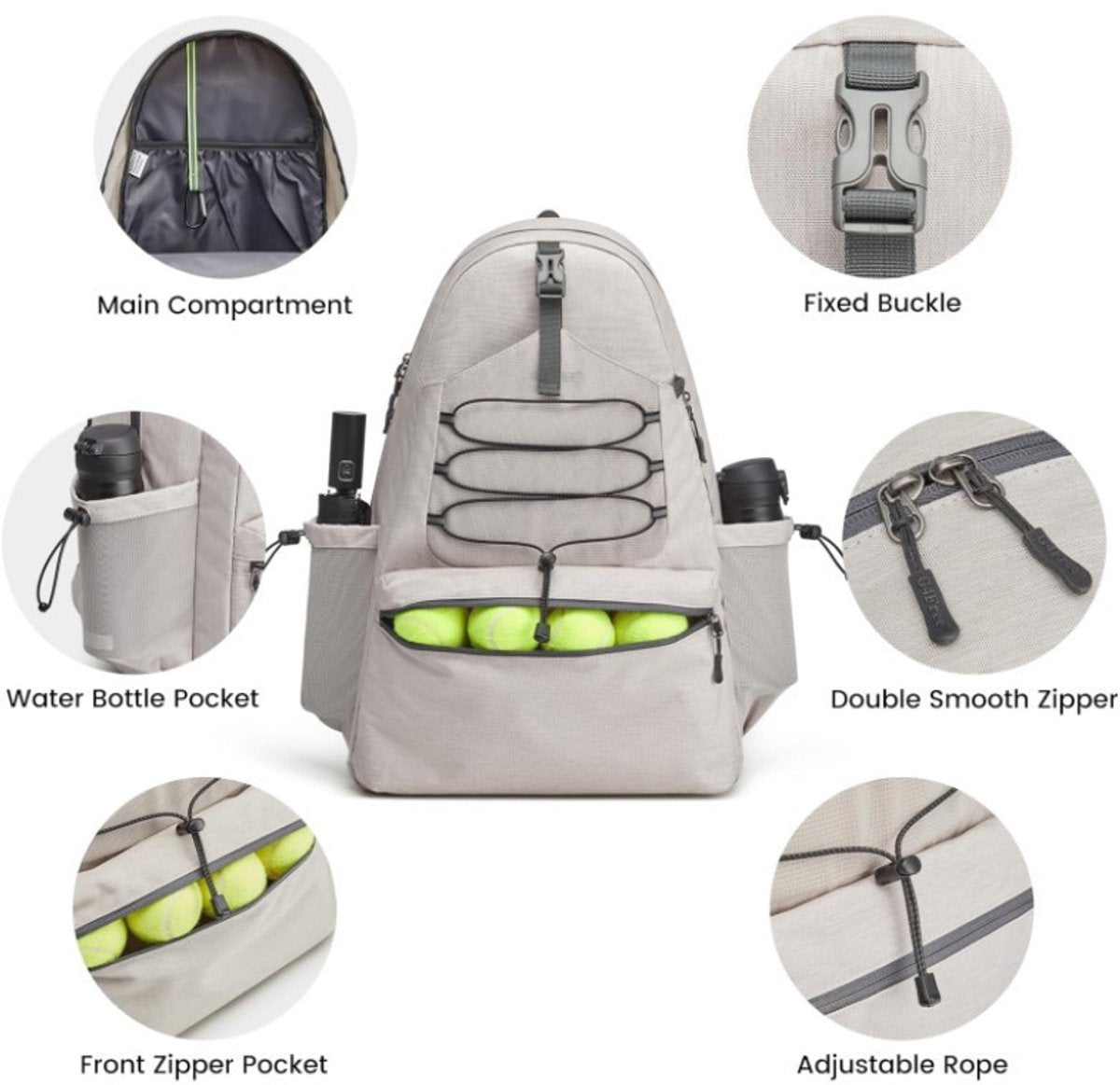 Backpack - Tennis Bag - Sports Bag - Waterproof Racket Bag - Suitable for multiple rackets with shoe V1188-ZXY-10136