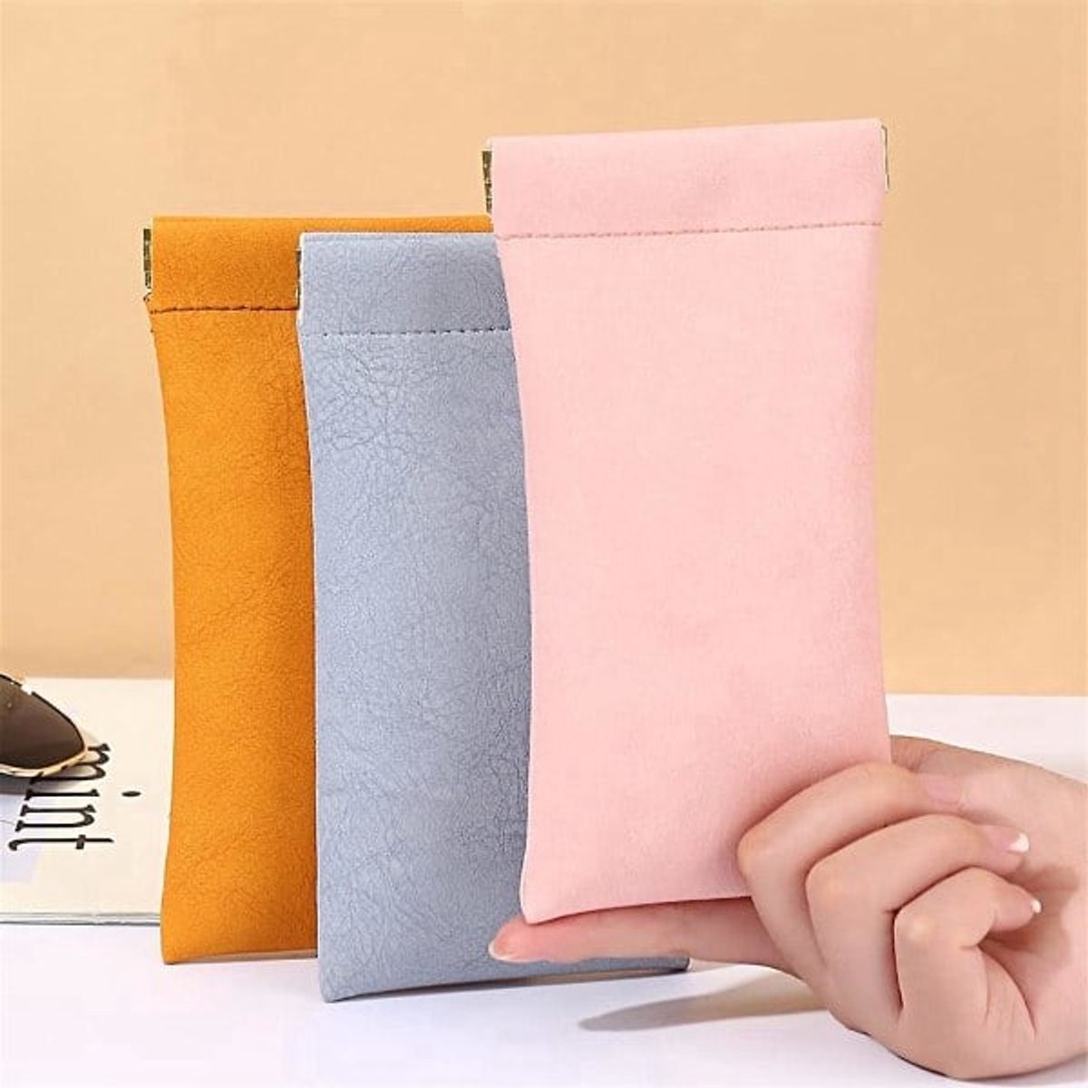 Glasses Cases - Unisex - PU Soft Case - Wallet Style - Portable 4-Pack V1188-ZXY-10139
