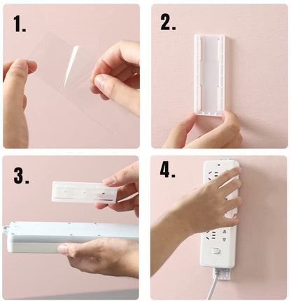 Self-adhesive - Desk socket holder - No perforation - Self-adhesive socket holder - Cable management - No V1188-ZXY-10142