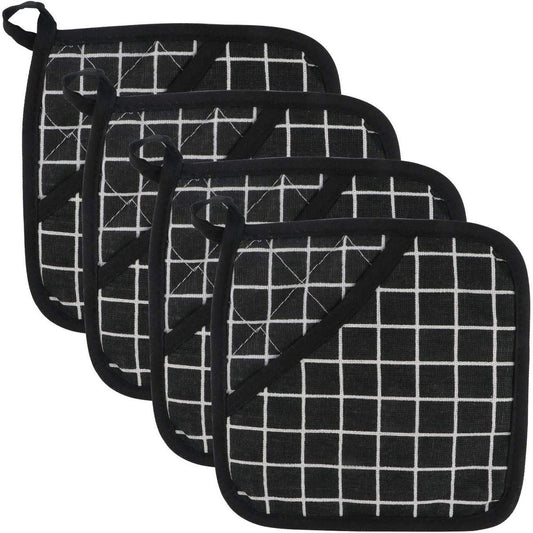 Potholders - Cotton Potholders - Fabric Mitts - Heat Resistant Placemats - Square Potholders - with Pockets - V1188-ZXY-10146