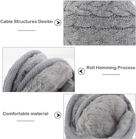 Earmuffs - Fleece Earmuffs - Knitted Earmuffs - Earmuffs for Adults - Warm Earmuffs - Warm Winter Earmuffs - V1188-ZXY-10149