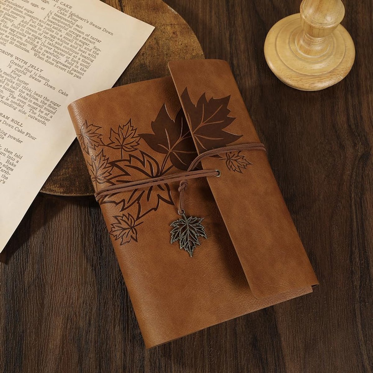 Notebook - Unisex Journal - Leather Sketchbook - Classic Spiral Binding - Travel Journal - Includes Unprinted V1188-ZXY-10153