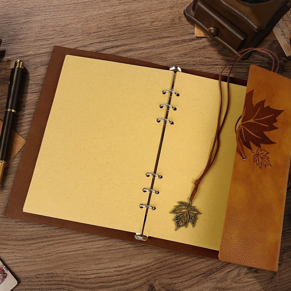 Notebook - Unisex Journal - Leather Sketchbook - Classic Spiral Binding - Travel Journal - Includes Unprinted V1188-ZXY-10153