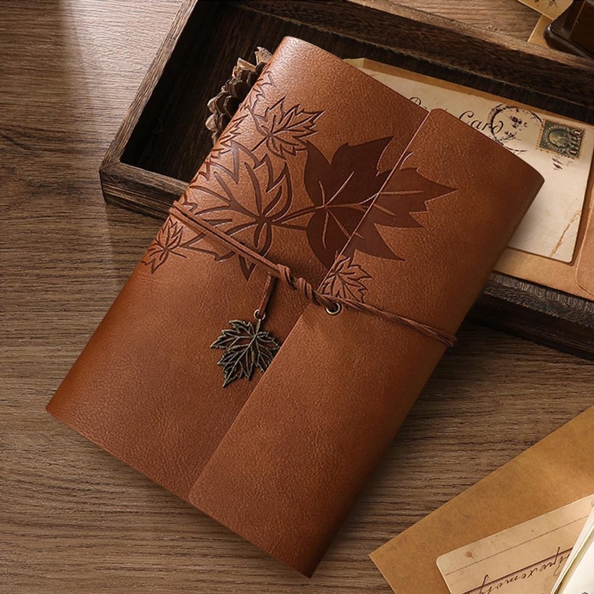 Notebook - Unisex Journal - Leather Sketchbook - Classic Spiral Binding - Travel Journal - Includes Unprinted V1188-ZXY-10153