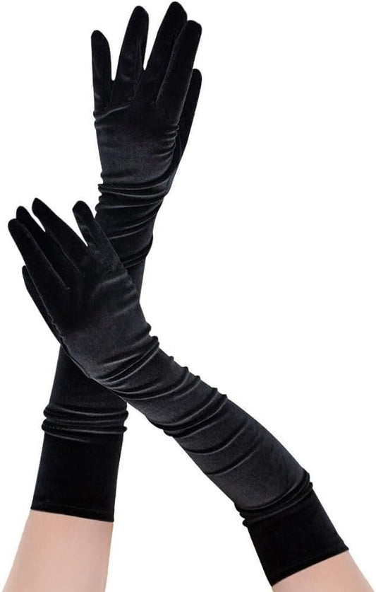 Gloves - Velvet Gloves - Birthday Gloves - Long - Suitable for Stage Performances, Formal Wear, Galas, V1188-ZXY-10162