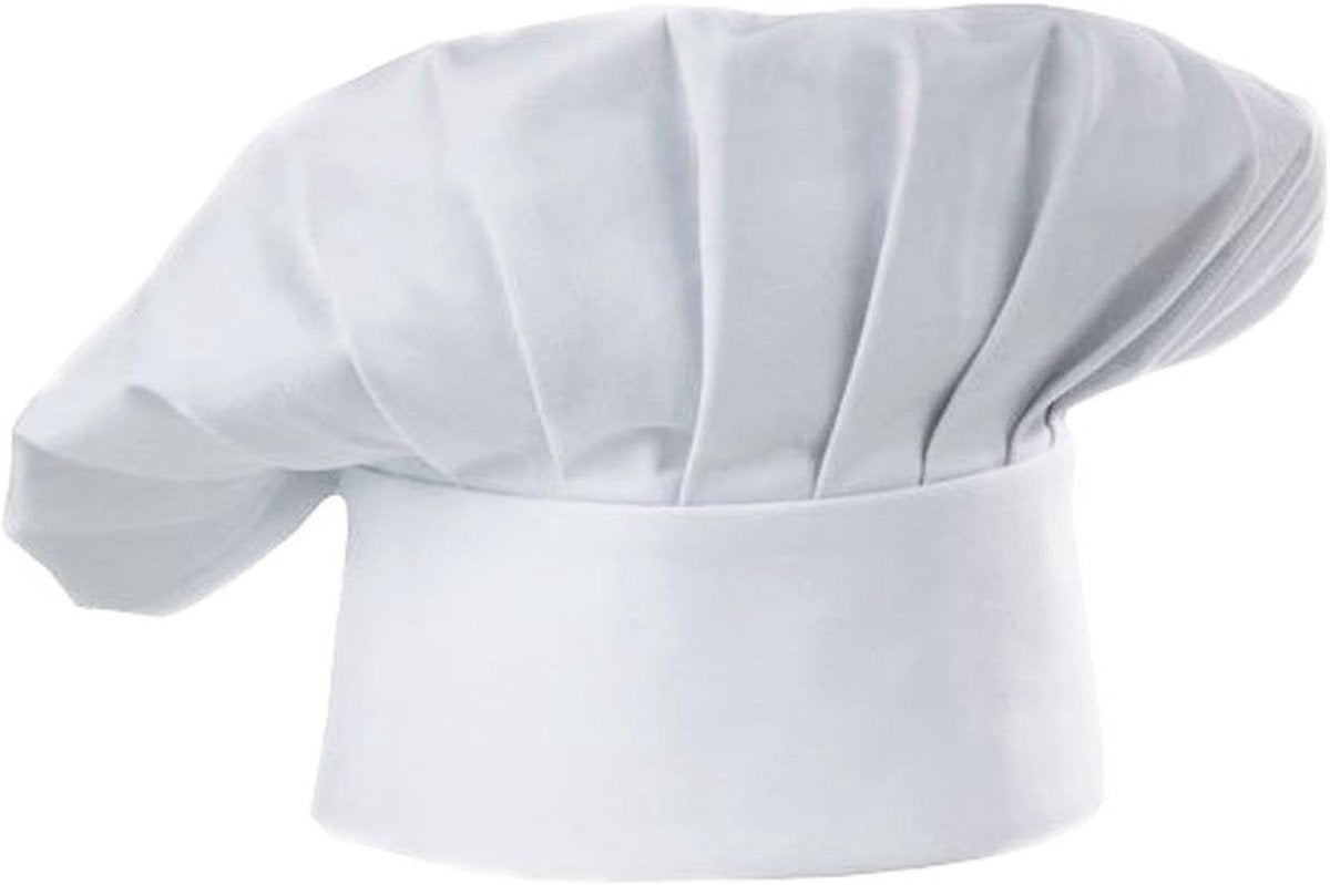 Apron and Hat Set - Adjustable Chef's Hat and Apron - Unisex Baker's Clothing (White) V1188-ZXY-10170