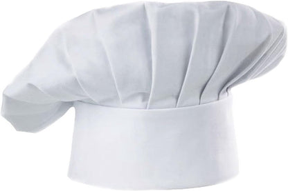 Apron and Hat Set - Adjustable Chef's Hat and Apron - Unisex Baker's Clothing (White) V1188-ZXY-10170