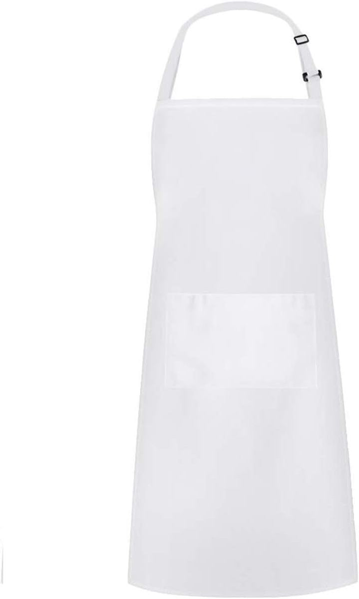 Apron and Hat Set - Adjustable Chef's Hat and Apron - Unisex Baker's Clothing (White) V1188-ZXY-10170