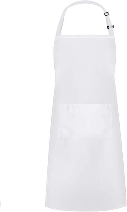 Apron and Hat Set - Adjustable Chef's Hat and Apron - Unisex Baker's Clothing (White) V1188-ZXY-10170