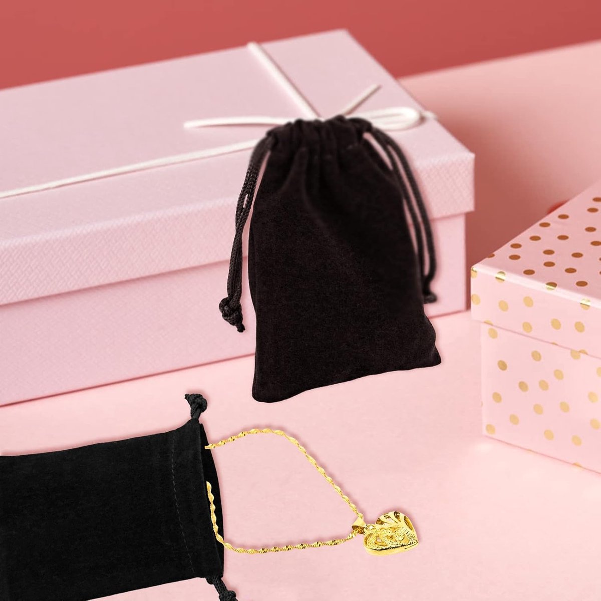 10-pack jewelry pouches - velvet - drawstring gift bags - drawstring bags - 9 cm x 7 cm V1188-ZXY-10177