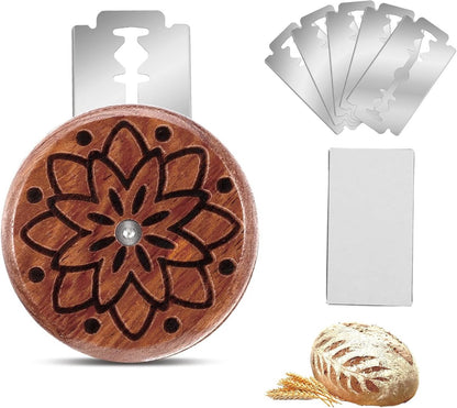 Portable Round Bread Slicer, Bread Trimmer, Slicer, Baking Accessory with 5 Blades V1188-ZXY-10178