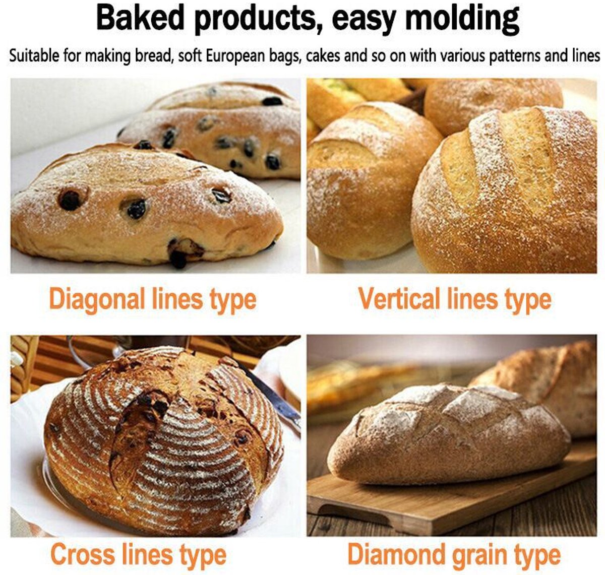 Portable Round Bread Slicer, Bread Trimmer, Slicer, Baking Accessory with 5 Blades V1188-ZXY-10178