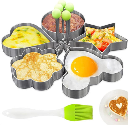 Stainless Steel Egg Baking Mold - 5 Pieces - Egg Baking Mold - Kitchen Utensils - DIY Model Egg Baking Mold - V1188-ZXY-10185