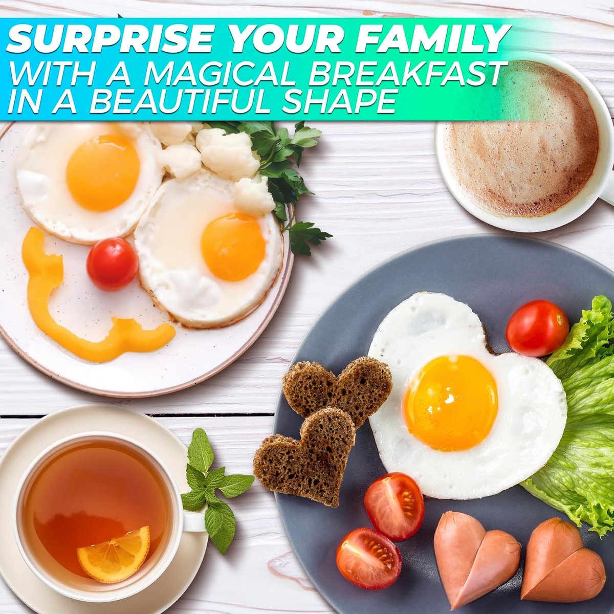 Stainless Steel Egg Baking Mold - 5 Pieces - Egg Baking Mold - Kitchen Utensils - DIY Model Egg Baking Mold - V1188-ZXY-10185