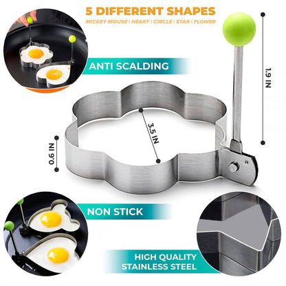 Stainless Steel Egg Baking Mold - 5 Pieces - Egg Baking Mold - Kitchen Utensils - DIY Model Egg Baking Mold - V1188-ZXY-10185