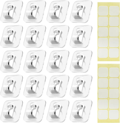 Hooks - Mini Light Clips | Self-Adhesive Lighting Hooks - Cable Holder Organizer - Set of 20 Hooks incl. V1188-ZXY-10197